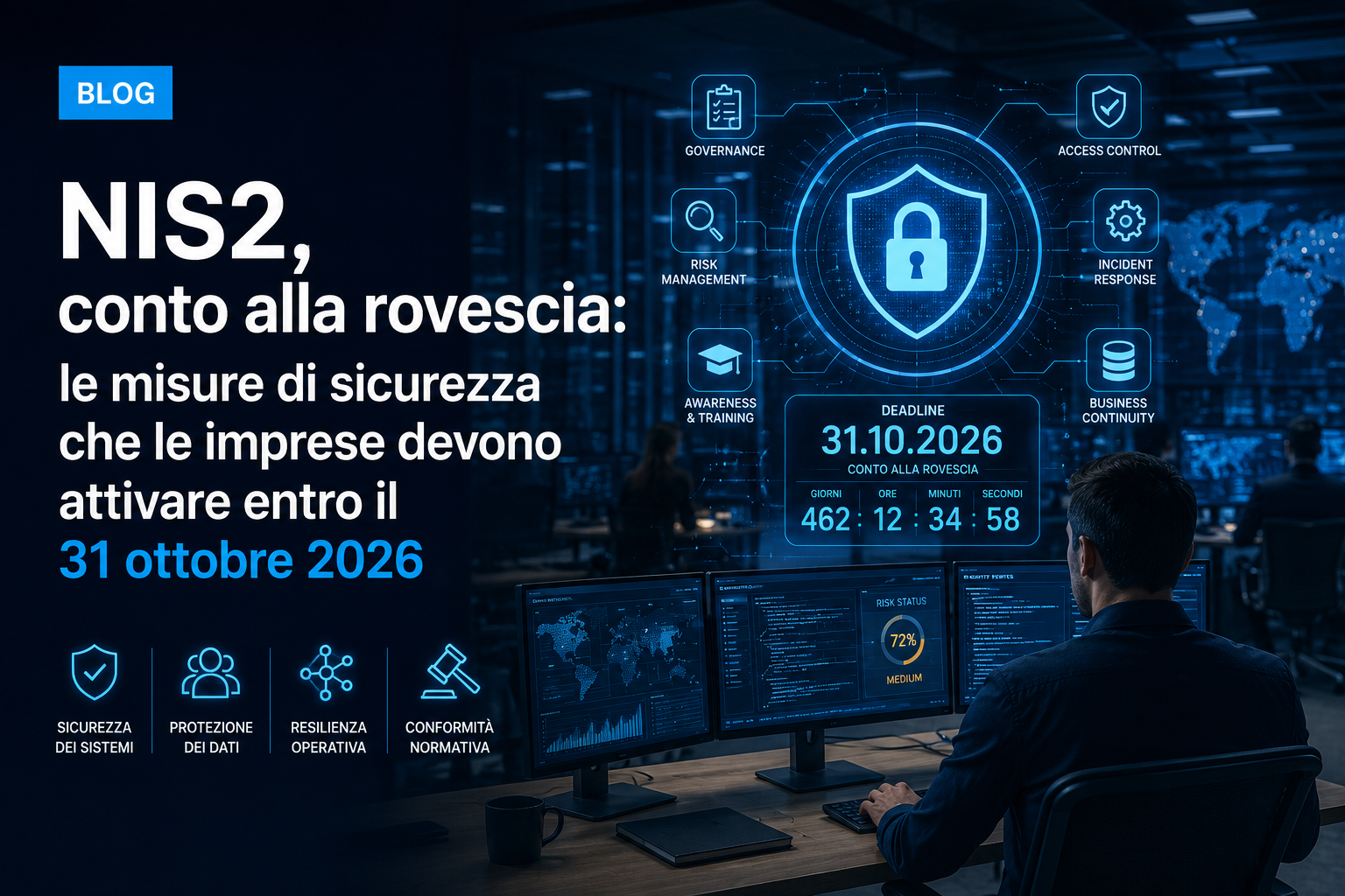 NIS2, conto alla rovescia: le misure di sicurezza che le imprese devono attivare entro il 31 ottobre 2026