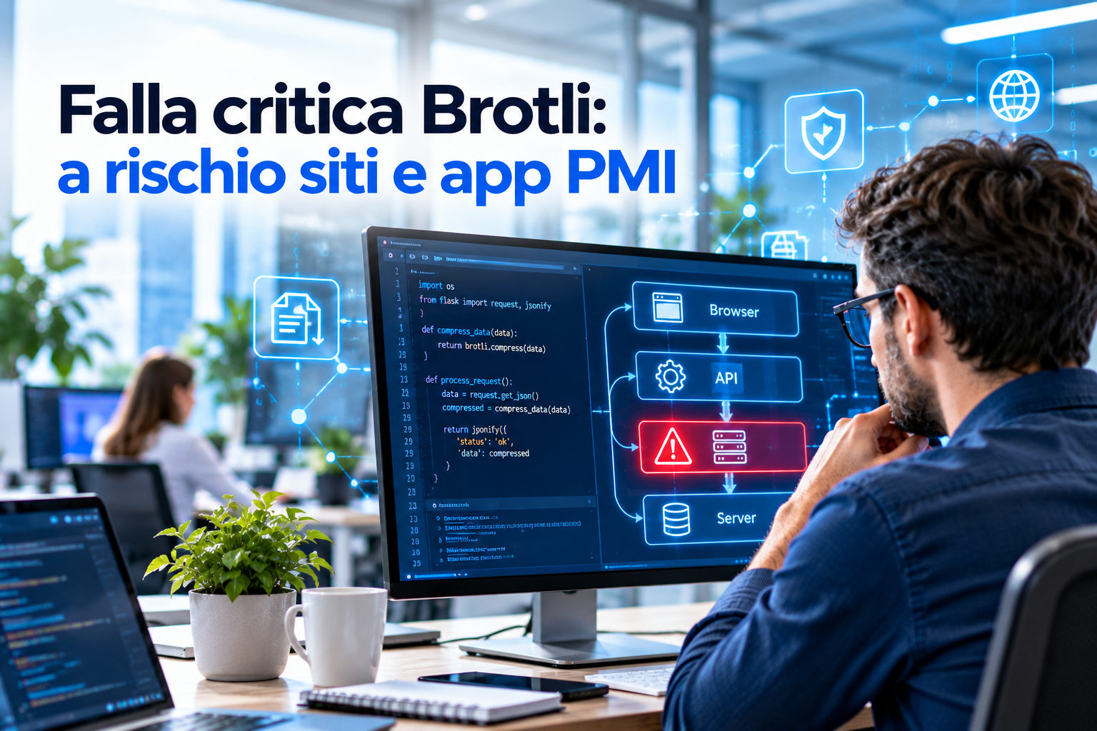 Node2Shell: la falla critica nella libreria Brotli mette a rischio siti, API e app web delle PMI